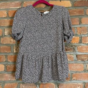 Sienna Sky Floral Babydoll T Shirt with Rouched Sleeves Size XS fits like S